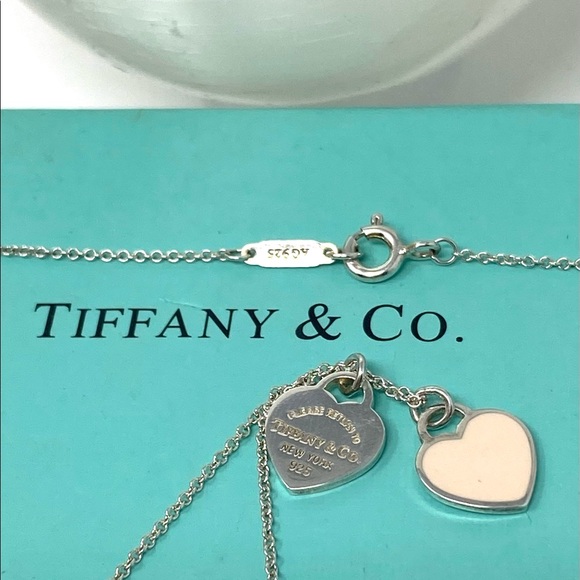 Authentic Tiffany & CO. Return To Mini Double Heart Necklace. - Picture 5 of 9